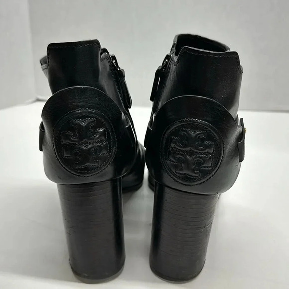 Tory Burch Colton Bootie 85 MM Galleo Leather Black Heeled Boots 50902 Size 10 - Picture 4 of 13